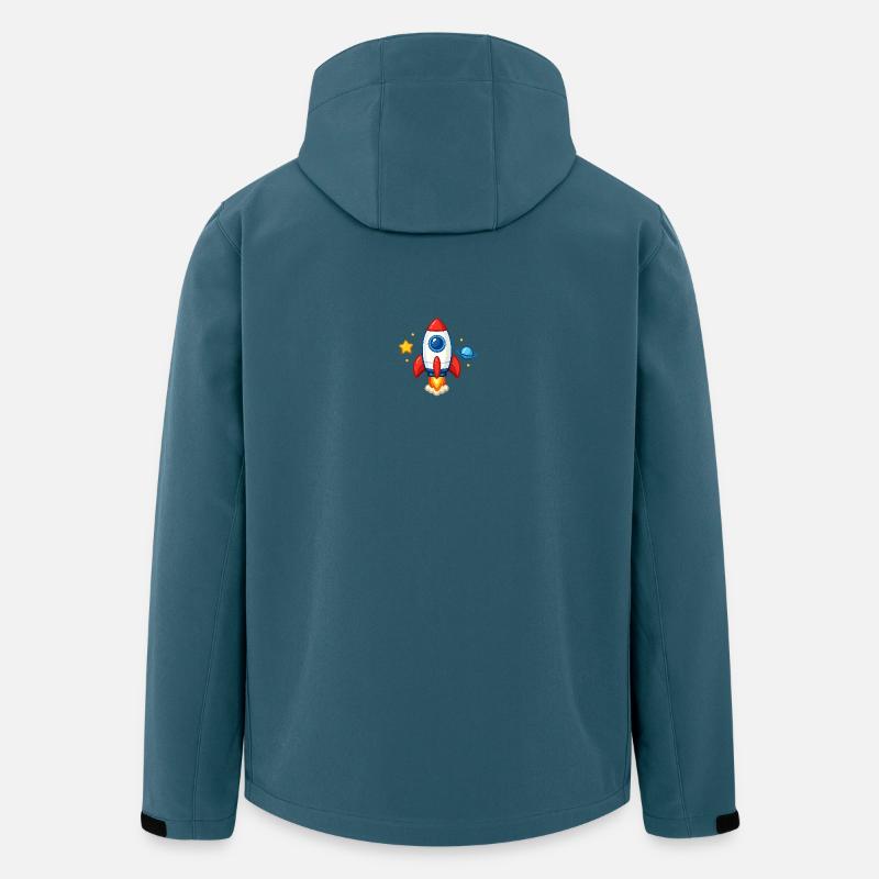 Bunte Cartoon-Rakete - Recycelte Männer Softshell-Jacke von Stanley/Stella - Dunkles Petrol