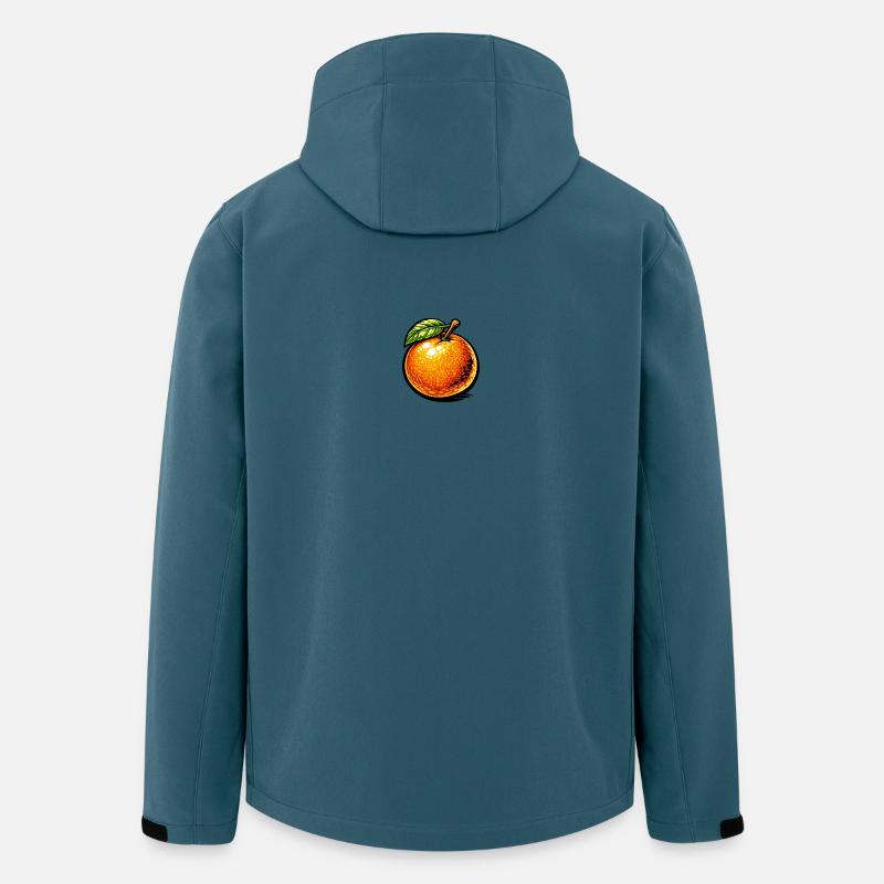 Comic Orange – Fruchtiges Illustrationsdesign 🍊 - Recycelte Männer Softshell-Jacke von Stanley/Stella - Dunkles Petrol