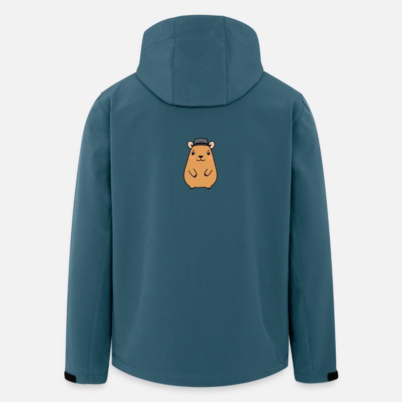 Kapu Capybara mit Filzhut - Recycelte Männer Softshell-Jacke von Stanley/Stella - Dunkles Petrol