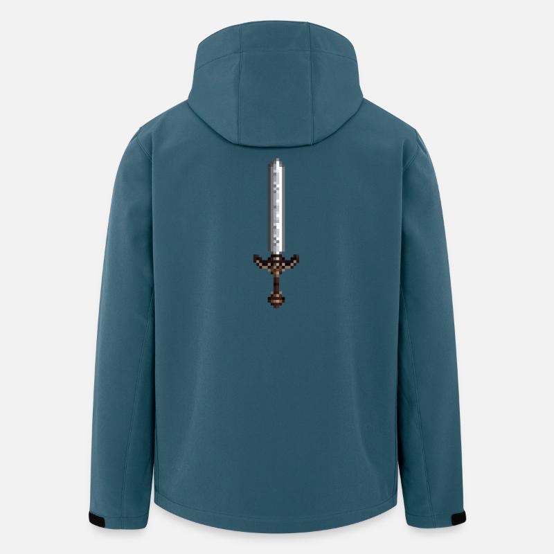 Schwert-Pixelkunst im Retro-Stil 8-Bit-Stil - Recycelte Männer Softshell-Jacke von Stanley/Stella - Dunkles Petrol