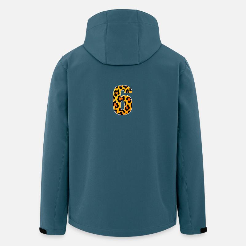 Leopardendruck Neon-Gelb - Recycelte Männer Softshell-Jacke von Stanley/Stella - Dunkles Petrol