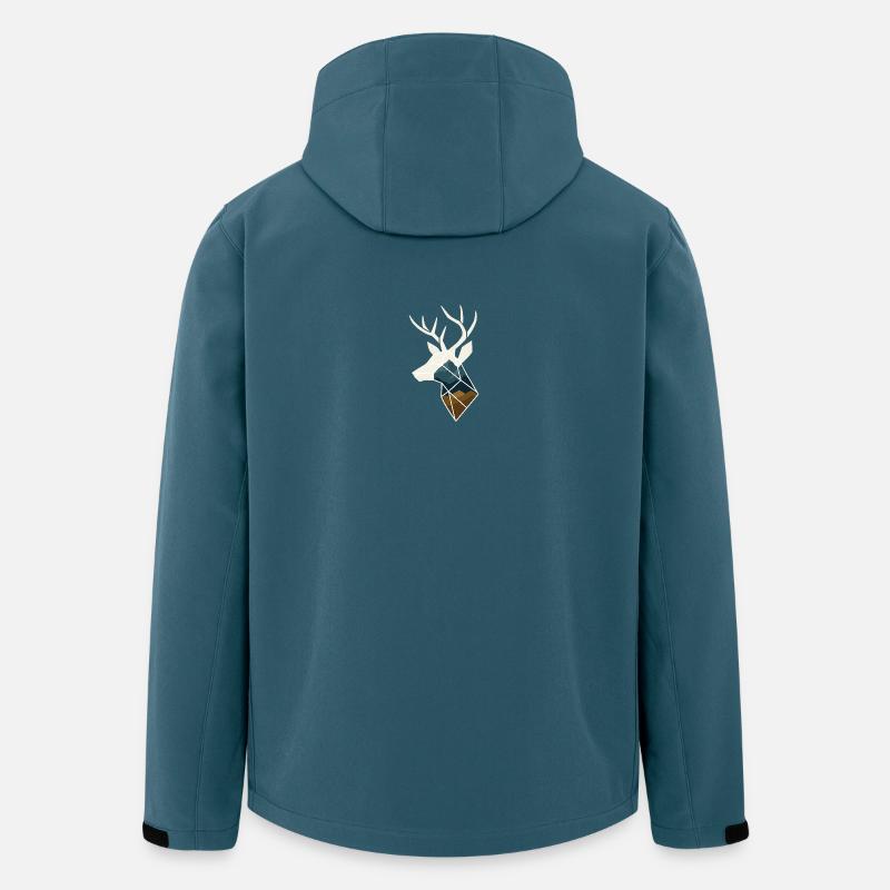 Geometric Deer with Mountain Motif - Men’s Recycled Softshell Jacket by Stanley/Stella - stargazer