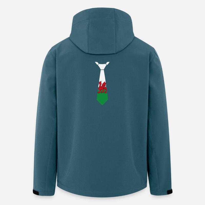 Welsh dragon tie green-and-white theme - Men’s Recycled Softshell Jacket by Stanley/Stella - stargazer