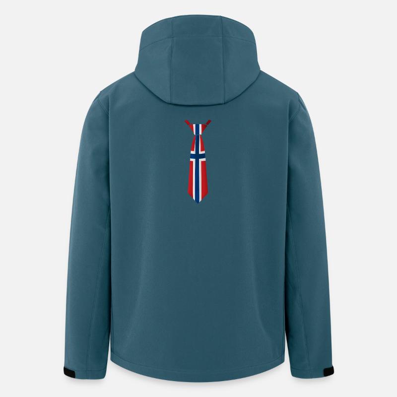 Cravate norvégienne – Conception du drapeau - Veste softshell homme en polyester recyclé Stanley/Stella - bleu pétrole foncé