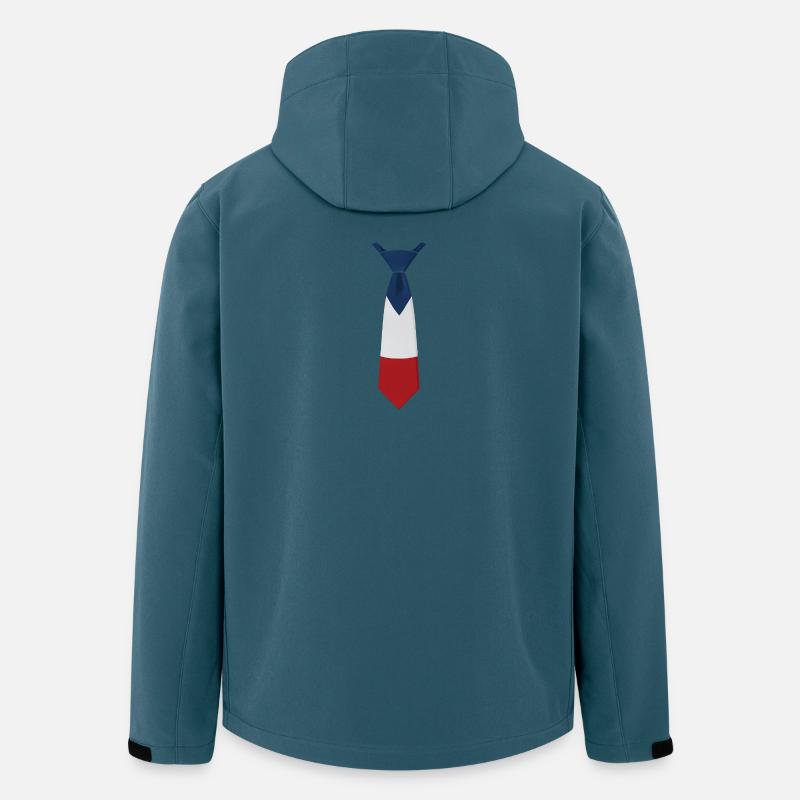 France Tie – Flaggendesign - Recycelte Männer Softshell-Jacke von Stanley/Stella - Dunkles Petrol