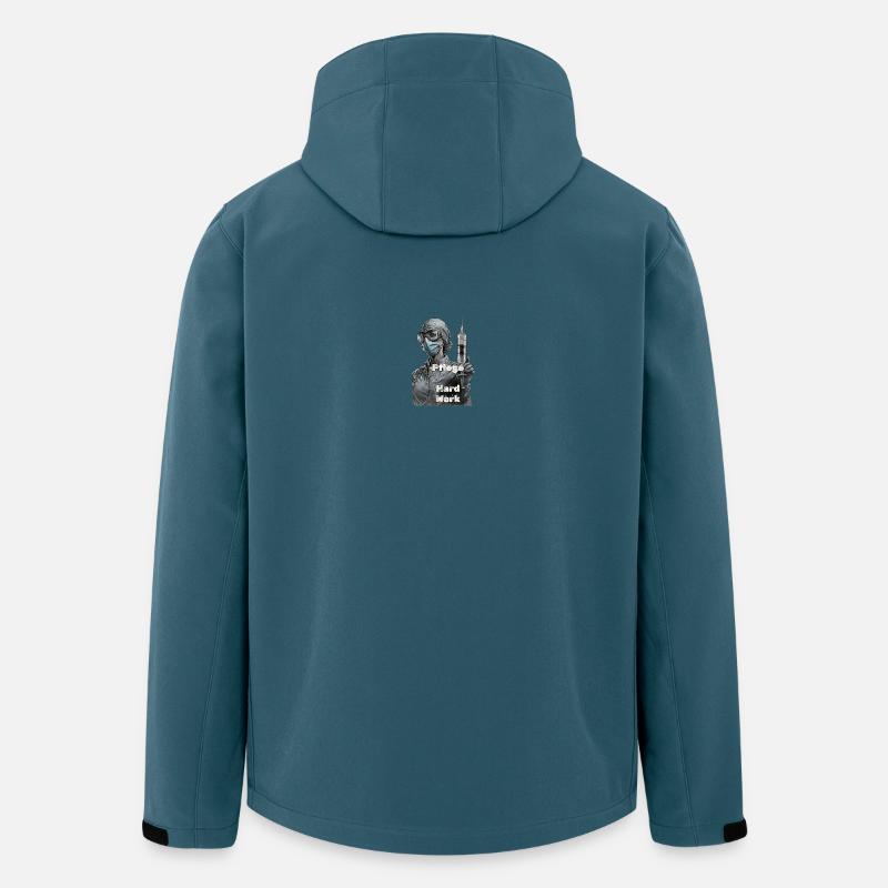 Héroïne infirmière : Travail acharné - Veste softshell homme en polyester recyclé Stanley/Stella - bleu pétrole foncé