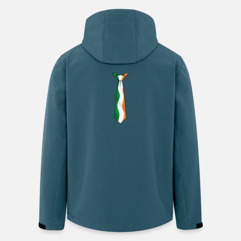 Cravate d’Irlande – Conception du drapeau - Veste softshell homme en polyester recyclé Stanley/Stella - bleu pétrole foncé