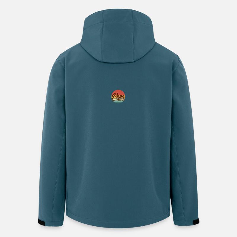 Papa seit 2006 Retro Sunset Vaterschaft - Recycelte Männer Softshell-Jacke von Stanley/Stella - Dunkles Petrol