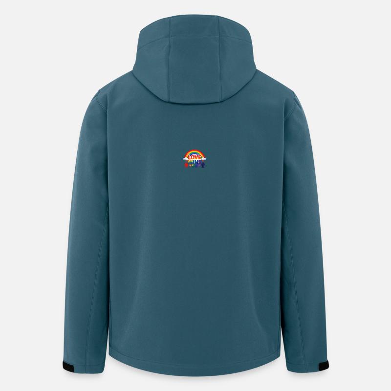 LIEBE GEWINNT Regenbogenstolz - Recycelte Männer Softshell-Jacke von Stanley/Stella - Dunkles Petrol