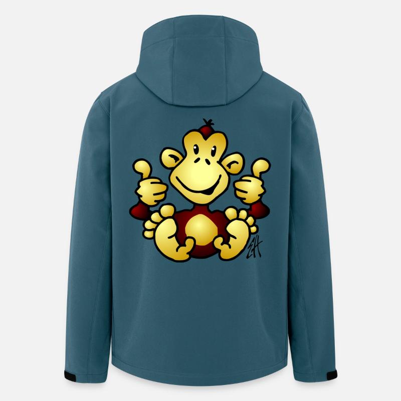 Affe - Recycelte Männer Softshell-Jacke von Stanley/Stella - Dunkles Petrol