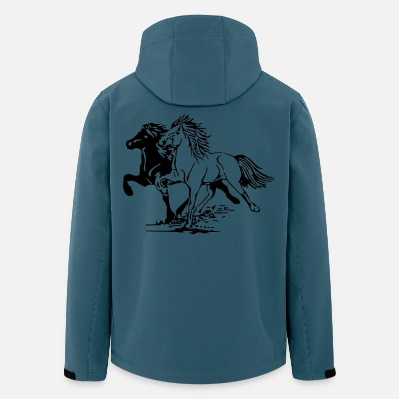 Wild Pferde - Recycelte Männer Softshell-Jacke von Stanley/Stella - Dunkles Petrol