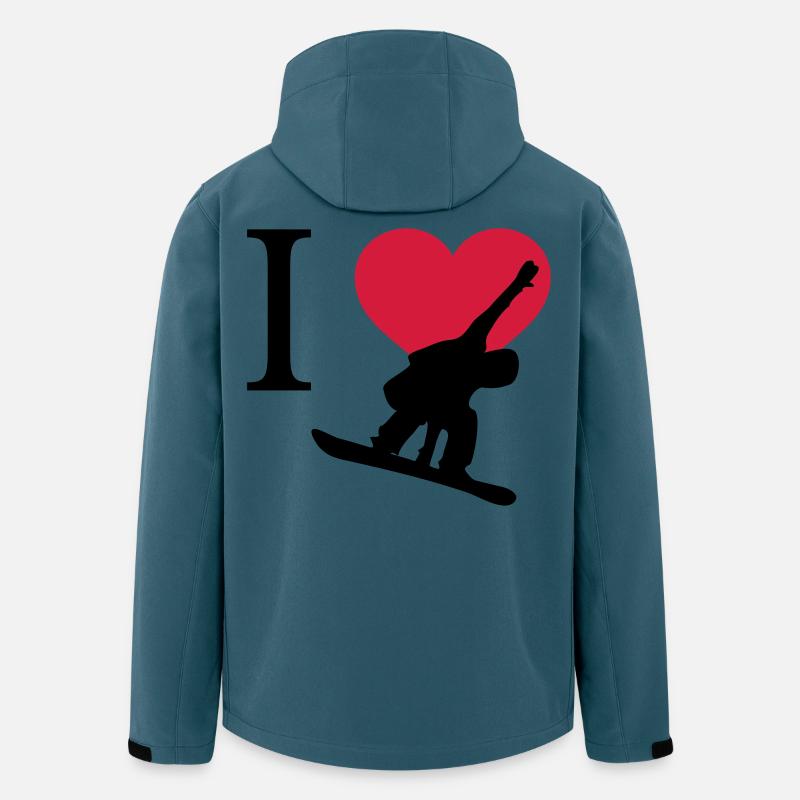 I Love Snowboarding - Recycelte Männer Softshell-Jacke von Stanley/Stella - Dunkles Petrol