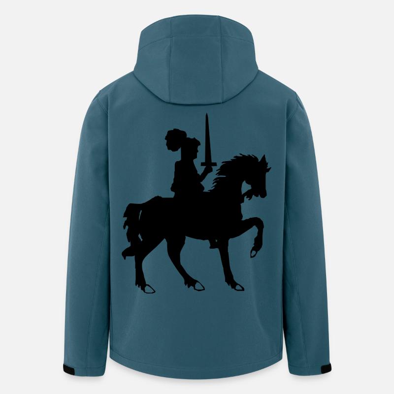Ritter mit Schwert und Pferd - Recycelte Männer Softshell-Jacke von Stanley/Stella - Dunkles Petrol