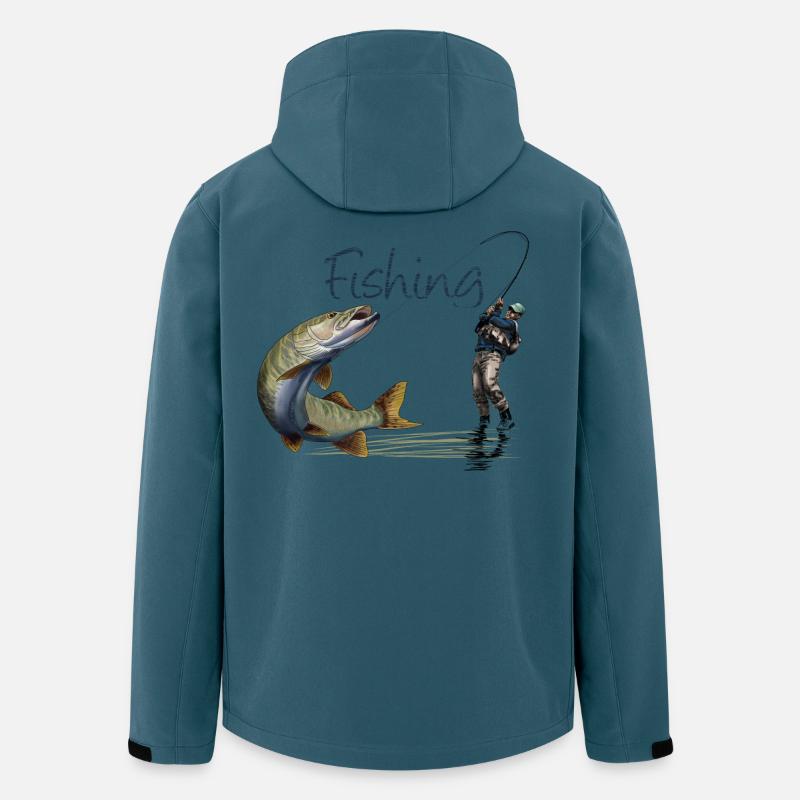 Fishing - Recycelte Männer Softshell-Jacke von Stanley/Stella - Dunkles Petrol