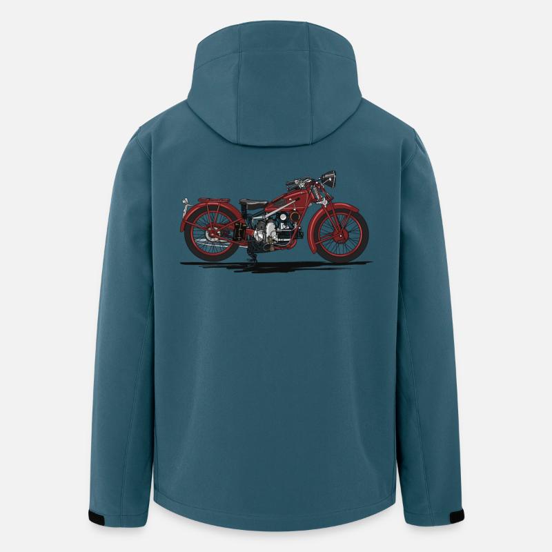 Retro Motorrad - Recycelte Männer Softshell-Jacke von Stanley/Stella - Dunkles Petrol