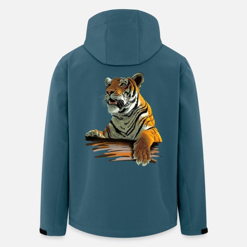 Tiger - Recycelte Männer Softshell-Jacke von Stanley/Stella - Dunkles Petrol