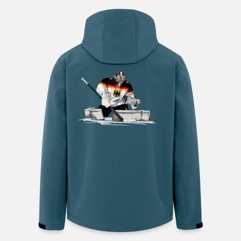 Eishockey Torwart - Recycelte Männer Softshell-Jacke von Stanley/Stella - Dunkles Petrol