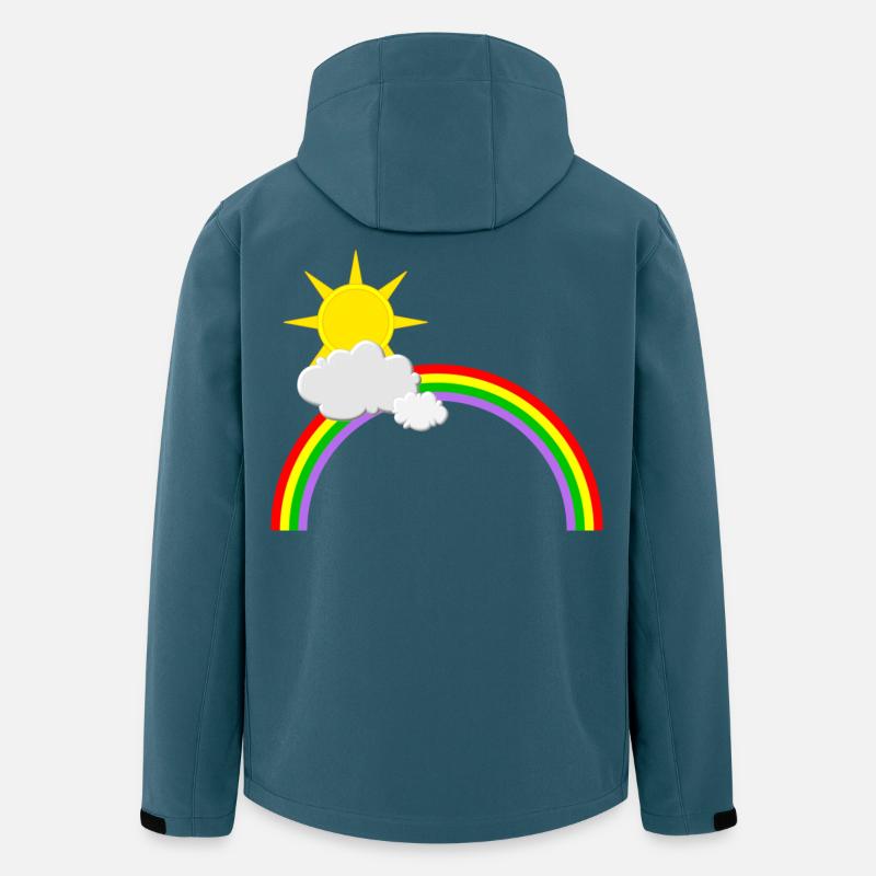 Regenbogen, Sonne, Wolken - Recycelte Männer Softshell-Jacke von Stanley/Stella - Dunkles Petrol
