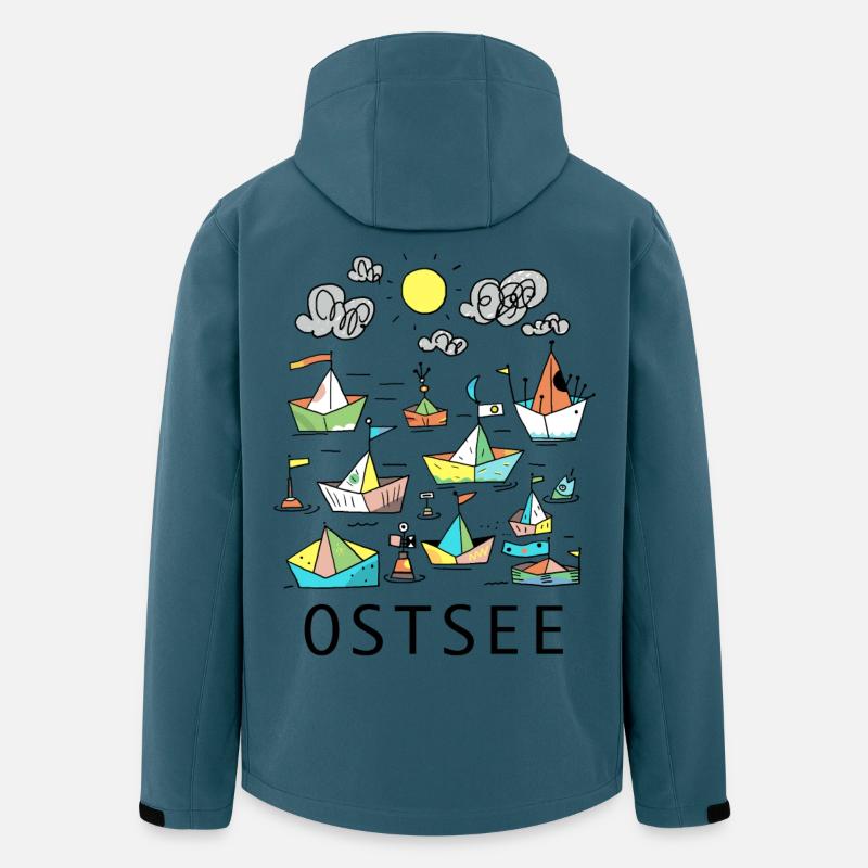 Origami-Boote im bunten Abendlicht - Recycelte Männer Softshell-Jacke von Stanley/Stella - Dunkles Petrol