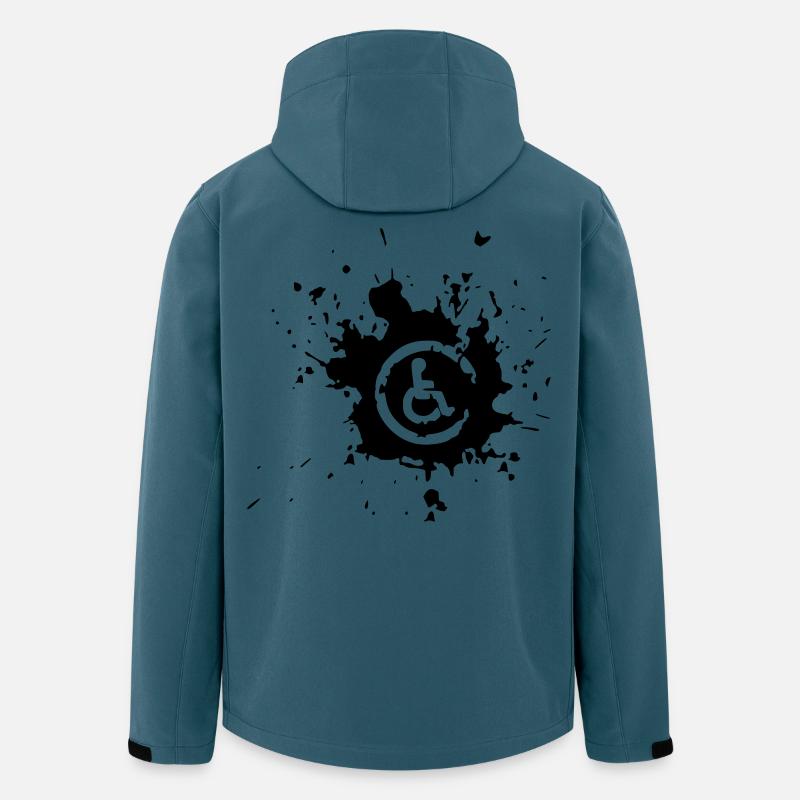 Éclaboussure d’image en fauteuil roulant # - Veste softshell homme en polyester recyclé Stanley/Stella - bleu pétrole foncé