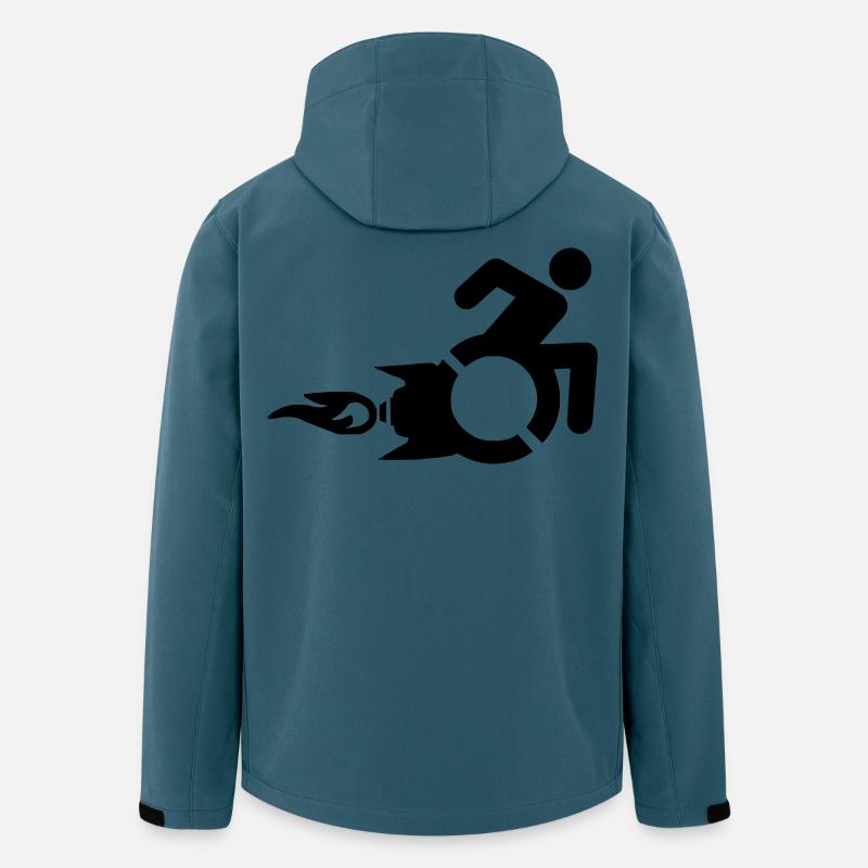 Rollstuhlfahrer mit Raketenantrieb # - Recycelte Männer Softshell-Jacke von Stanley/Stella - Dunkles Petrol