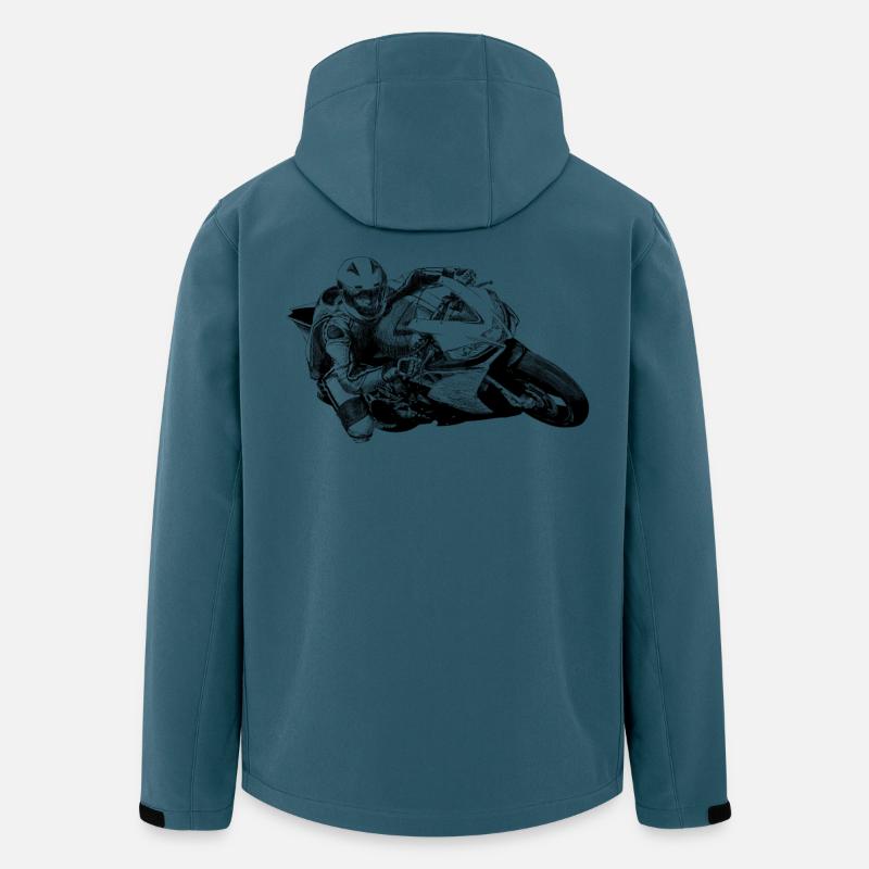 Motorrad - Recycelte Männer Softshell-Jacke Discoverer von Stanley/Stella - Dunkles Petrol