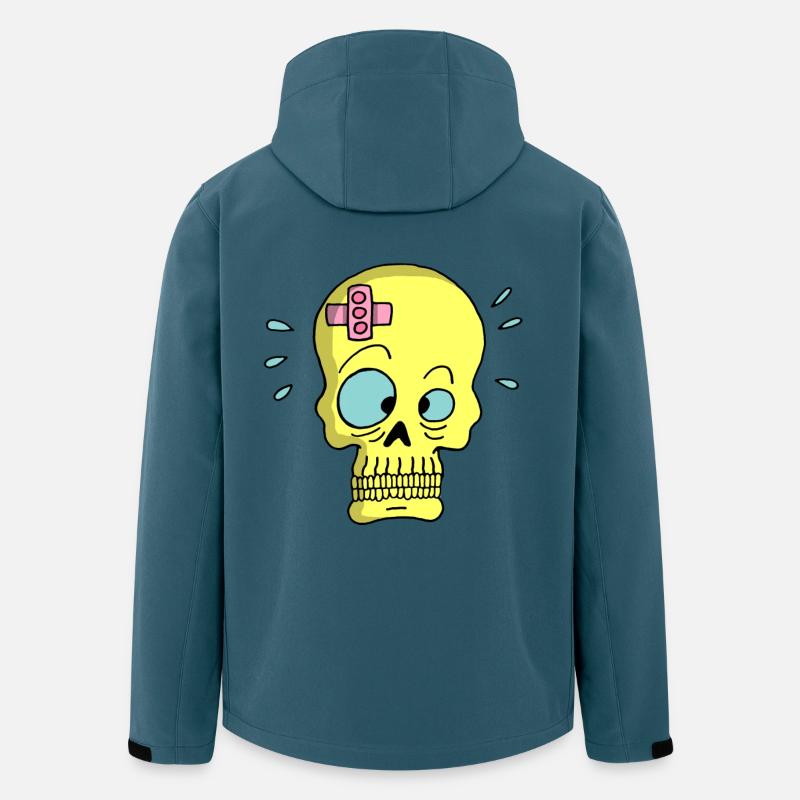 Schädel und Heftpflaster - Recycelte Männer Softshell-Jacke von Stanley/Stella - Dunkles Petrol