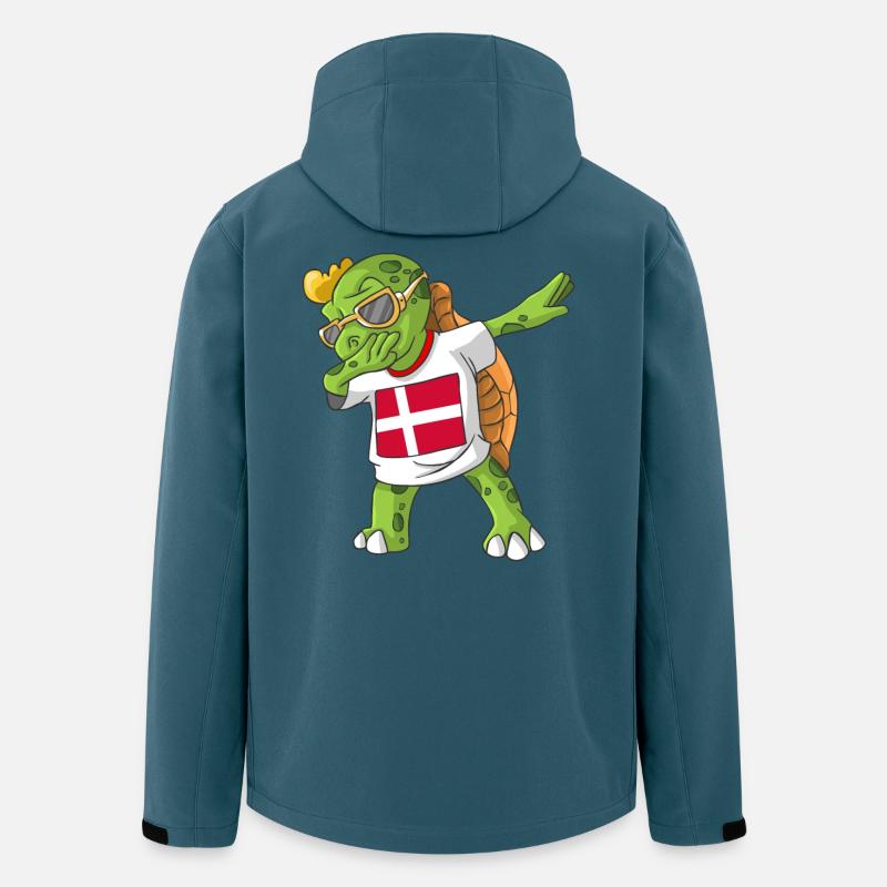 Dänemark Dabbing Schildkröte - Recycelte Männer Softshell-Jacke von Stanley/Stella - Dunkles Petrol