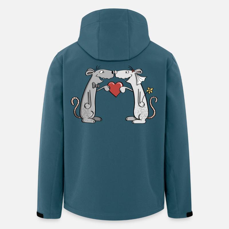 Hochzeit Mäuse - Brautpaar - Braut - Bräutigam - Recycelte Männer Softshell-Jacke von Stanley/Stella - Dunkles Petrol