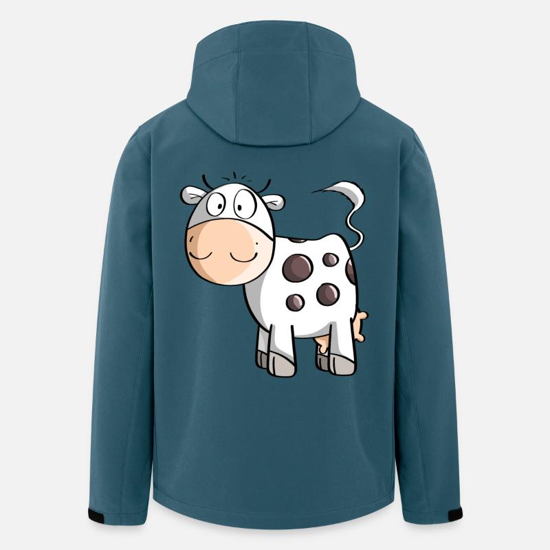Lustige Gepunktete Kuh - Kühe - Comic - Kinder - Recycelte Männer Softshell-Jacke von Stanley/Stella - Dunkles Petrol