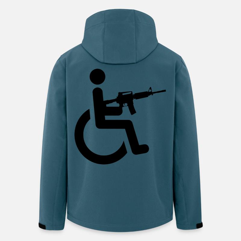 Rollstuhlfahrer mit Waffe # - Recycelte Männer Softshell-Jacke von Stanley/Stella - Dunkles Petrol