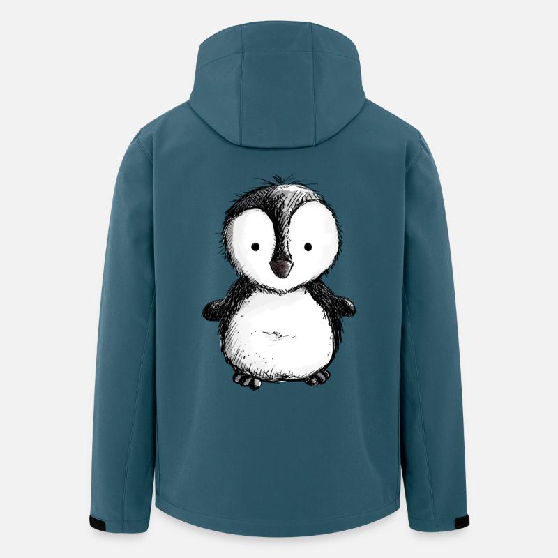 Petit pingouin - pingouins - oiseau - king pingouin - Veste softshell homme en polyester recyclé Stanley/Stella - bleu pétrole foncé