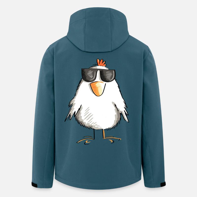 Huhn mit cooler Sonnenbrille - Hahn - Gockel - Recycelte Männer Softshell-Jacke von Stanley/Stella - Dunkles Petrol