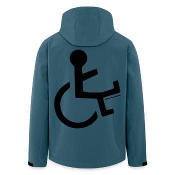 Rollstuhlfahrer mit gebrochenem Bein # - Recycelte Männer Softshell-Jacke von Stanley/Stella - Dunkles Petrol - Hinten - AI Model Male 185 light (185cm)