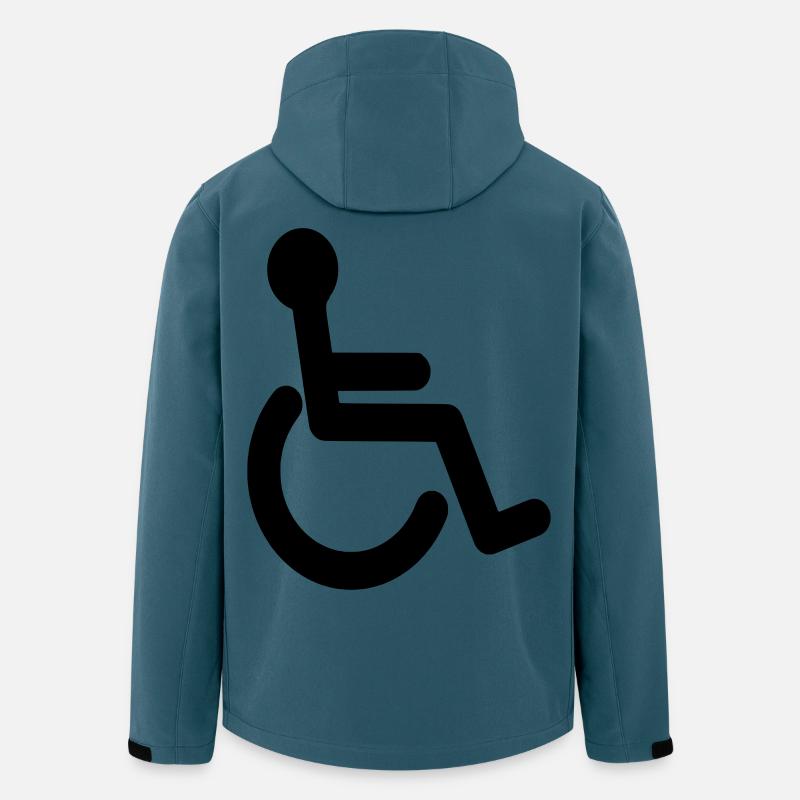Symbole de base du fauteuil roulant # - Veste softshell homme en polyester recyclé Stanley/Stella - bleu pétrole foncé