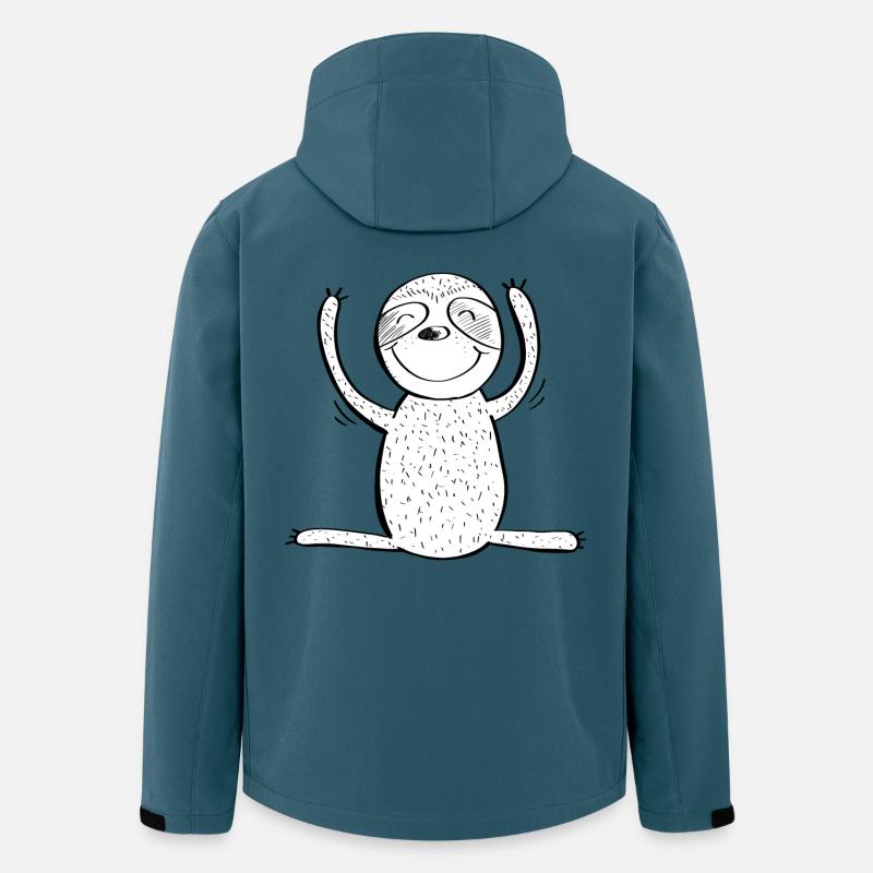 Happy Sloth - Bande dessinée - Animaux - Veste softshell homme en polyester recyclé Stanley/Stella - bleu pétrole foncé