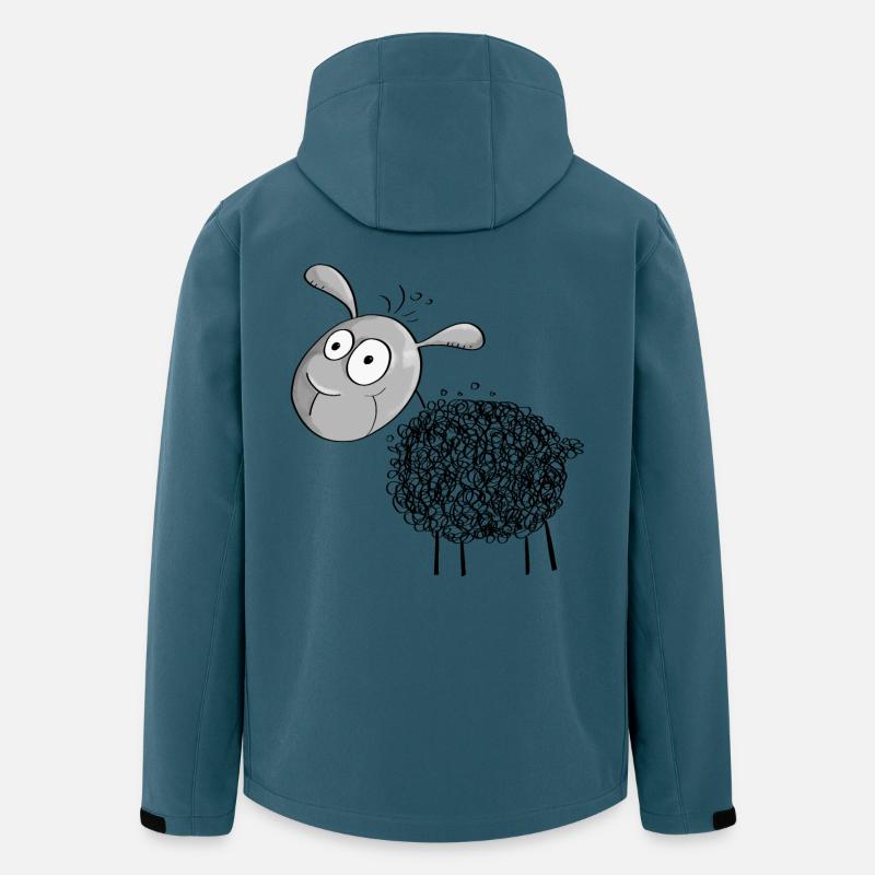 Kleines Wollschaf - Schaf Comic - Recycelte Männer Softshell-Jacke von Stanley/Stella - Dunkles Petrol