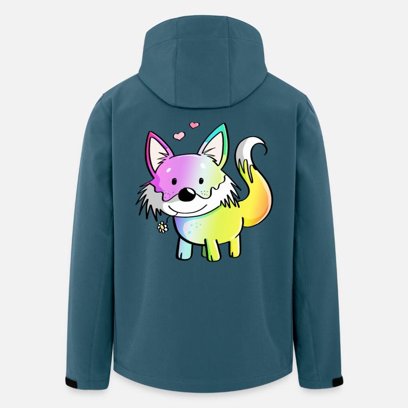Fuchs Regenbogen - Füchse - Rotfuchs - Raubtier - Recycelte Männer Softshell-Jacke von Stanley/Stella - Dunkles Petrol