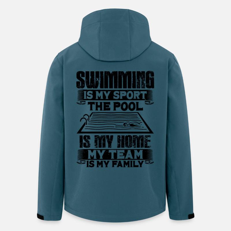 Cadeau de nageurs de natation - Veste softshell homme en polyester recyclé Stanley/Stella - bleu pétrole foncé