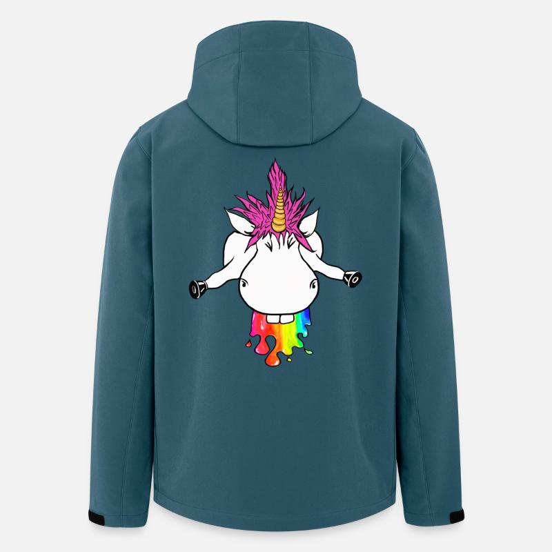 Regenbogen Einhorn Farbklecks Regenbogenkotze - Recycelte Männer Softshell-Jacke von Stanley/Stella - Dunkles Petrol