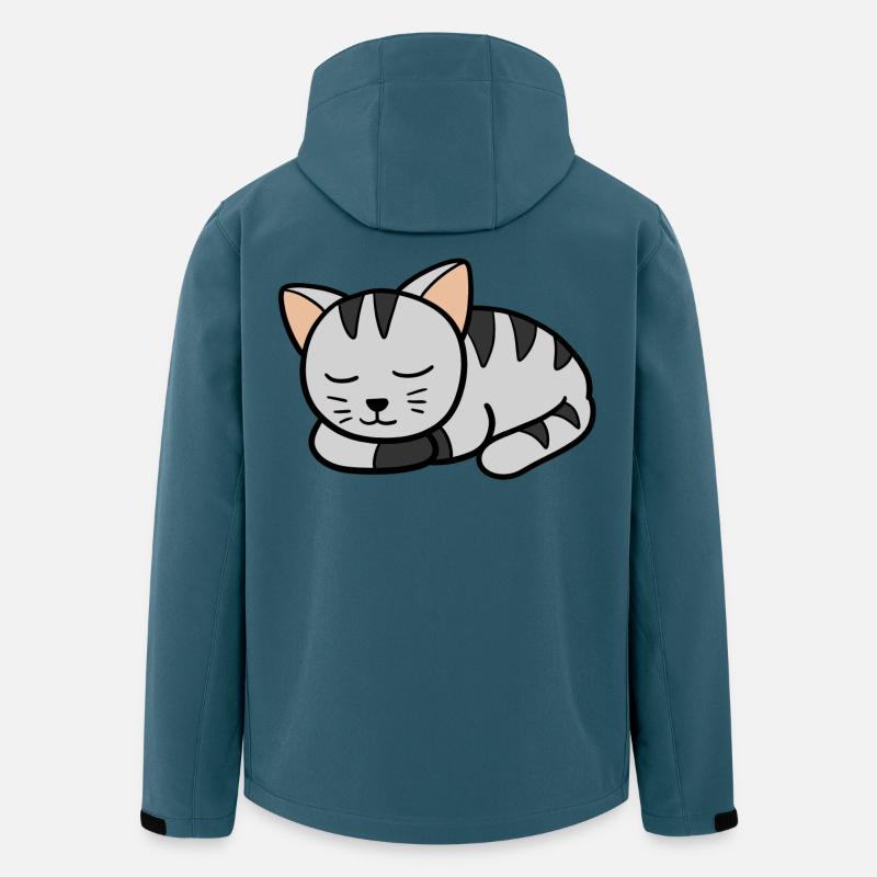 Schlafendes Kätzchen - Recycelte Männer Softshell-Jacke von Stanley/Stella - Dunkles Petrol