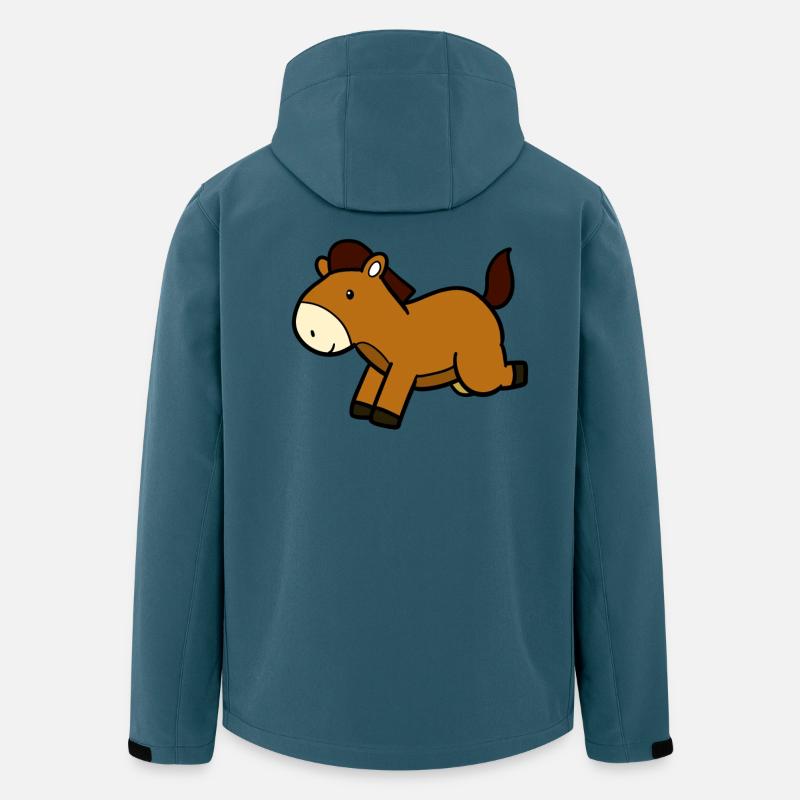 Springendes Pferd - Recycelte Männer Softshell-Jacke von Stanley/Stella - Dunkles Petrol