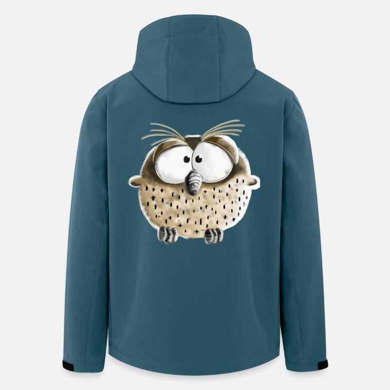 Witzige Eule I Kauz I Vogel I Comic Geschenk - Recycelte Männer Softshell-Jacke von Stanley/Stella - Dunkles Petrol