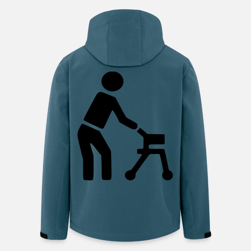 Behinderte Person hinter Rollator # - Recycelte Männer Softshell-Jacke von Stanley/Stella - Dunkles Petrol