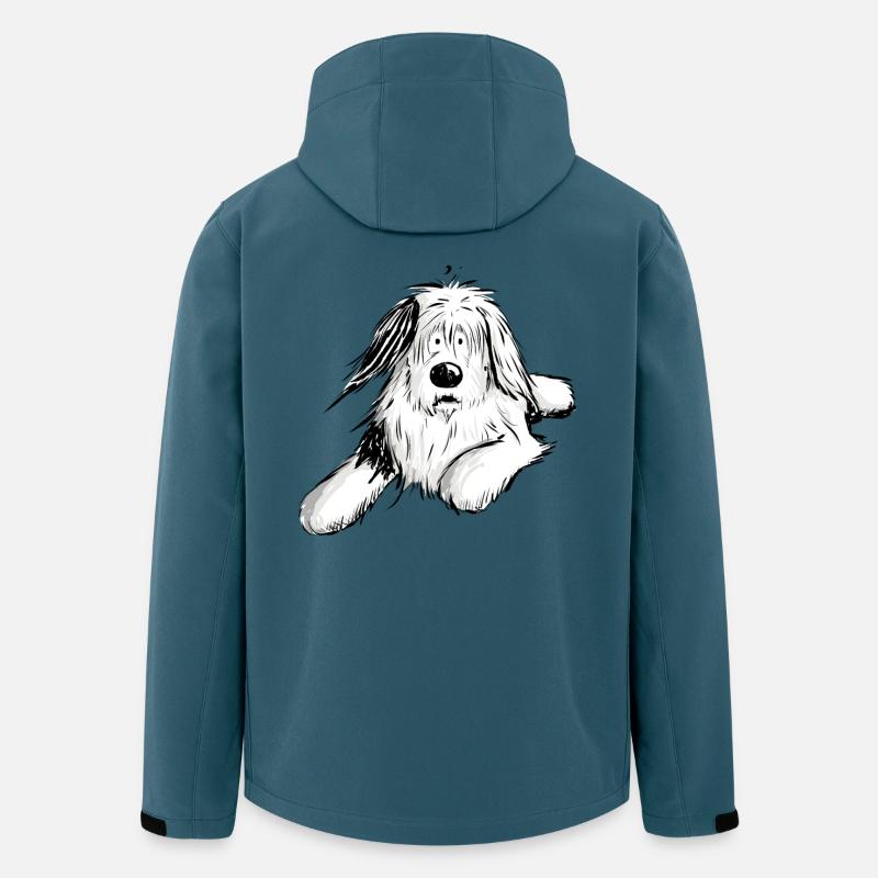 Felliger Bobtail I Beraded Collie Hund I Geschenk - Recycelte Männer Softshell-Jacke von Stanley/Stella - Dunkles Petrol