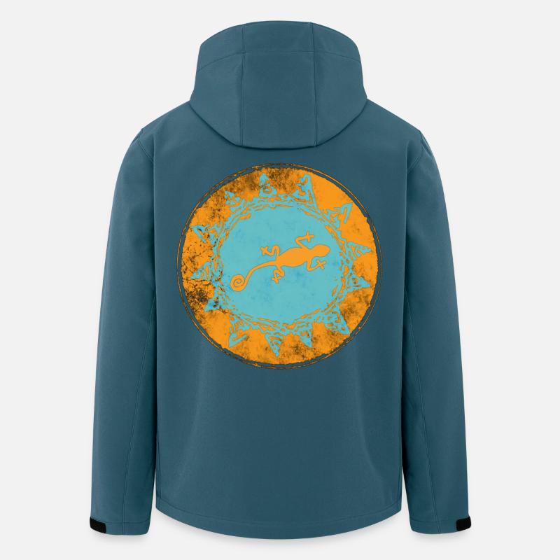 Ästhetisches Geckosymbol im Tribalstil - Recycelte Männer Softshell-Jacke von Stanley/Stella - Dunkles Petrol