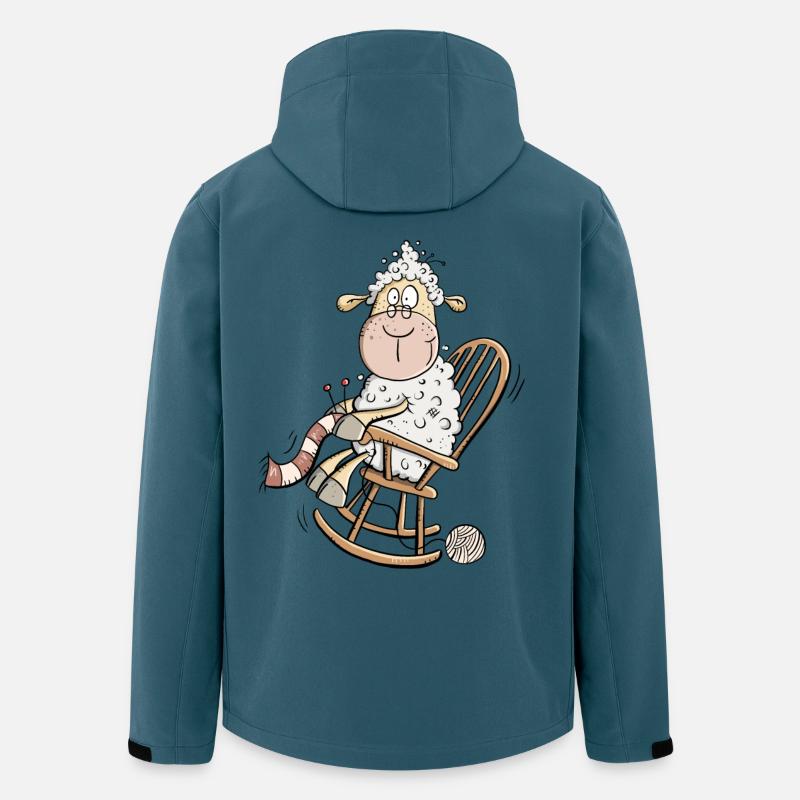 Strickendes Schaf I Oma Großmutter Fun Shirt - Recycelte Männer Softshell-Jacke von Stanley/Stella - Dunkles Petrol