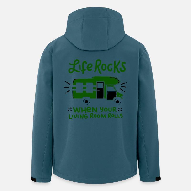 Camping - Recycelte Männer Softshell-Jacke von Stanley/Stella - Dunkles Petrol