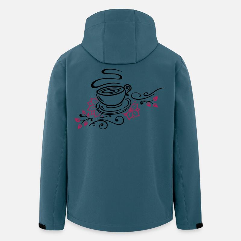 Tee, Teetasse, tea time, Kirschblüten - Recycelte Männer Softshell-Jacke von Stanley/Stella - Dunkles Petrol