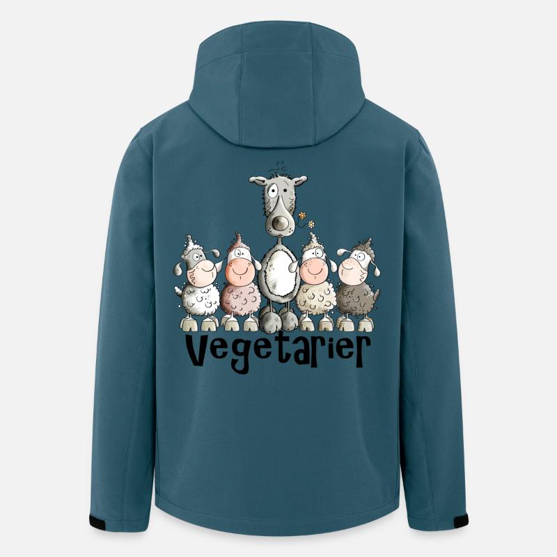 Vegetarier Wolf - Recycelte Männer Softshell-Jacke von Stanley/Stella - Dunkles Petrol